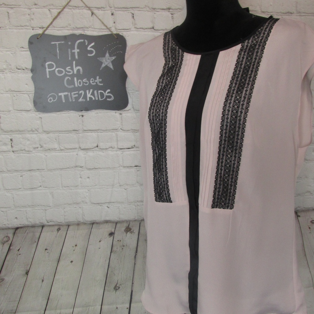 Ann Taylor Blush Pink Top Sz lg E12
